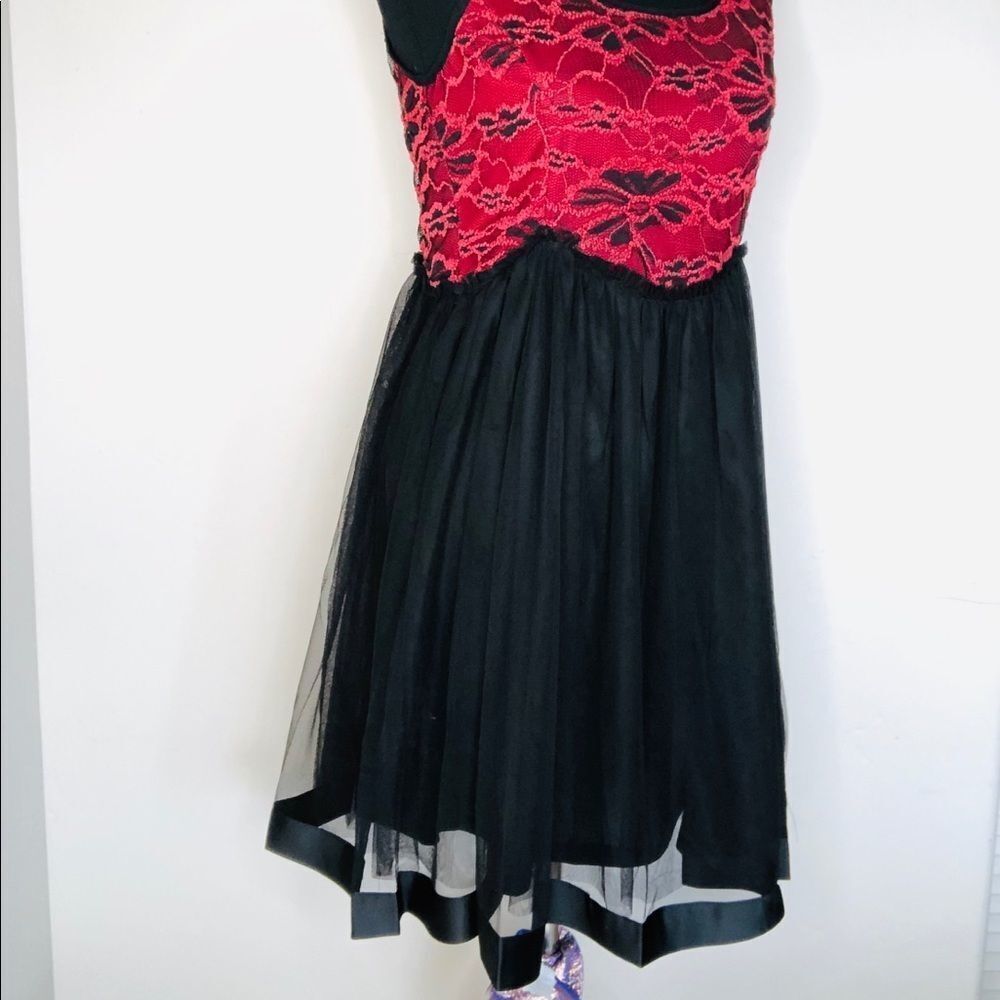 AREVE Red Black Lace Dress NWT S - Picture 3 of 9